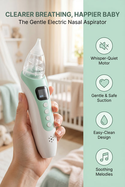 Electric Baby Nasal Aspirator – Gentle Nose Cleaner for Newborns & Infants