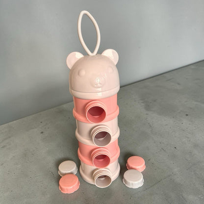 Baby Milk Powder Container – Portable 4-Compartment Airtight Formula Dispenser